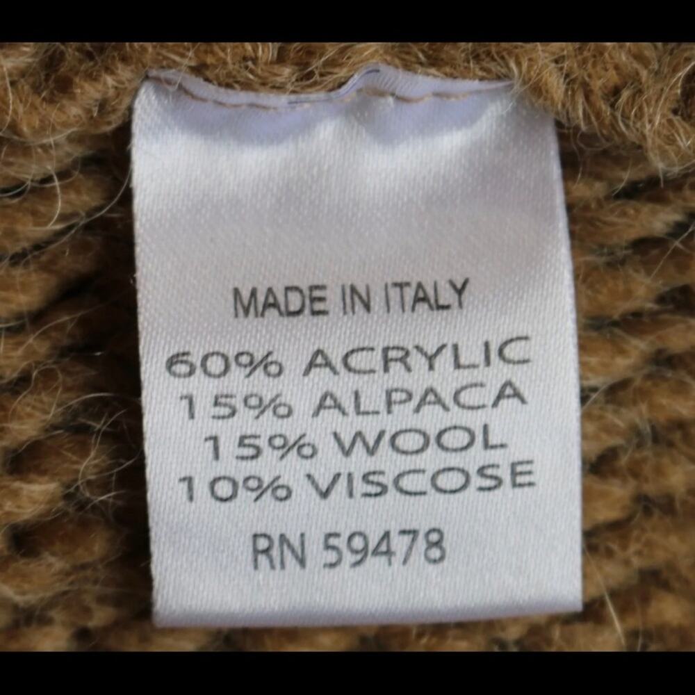 WARM & CUTE! Stambecco S‎ Camel Button Front Sweater Cape Made in Italy - Picture 7 of 7